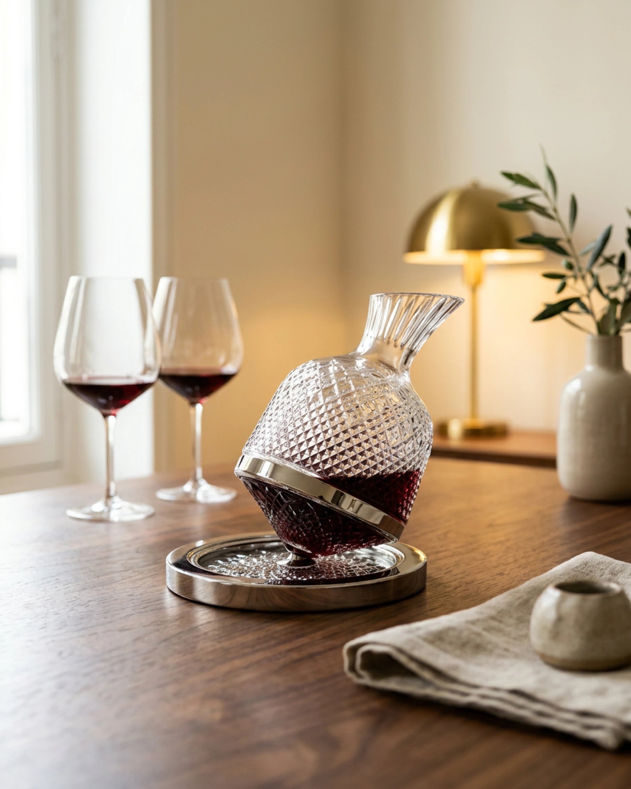 Carafe à vin Miren posée sur une table
