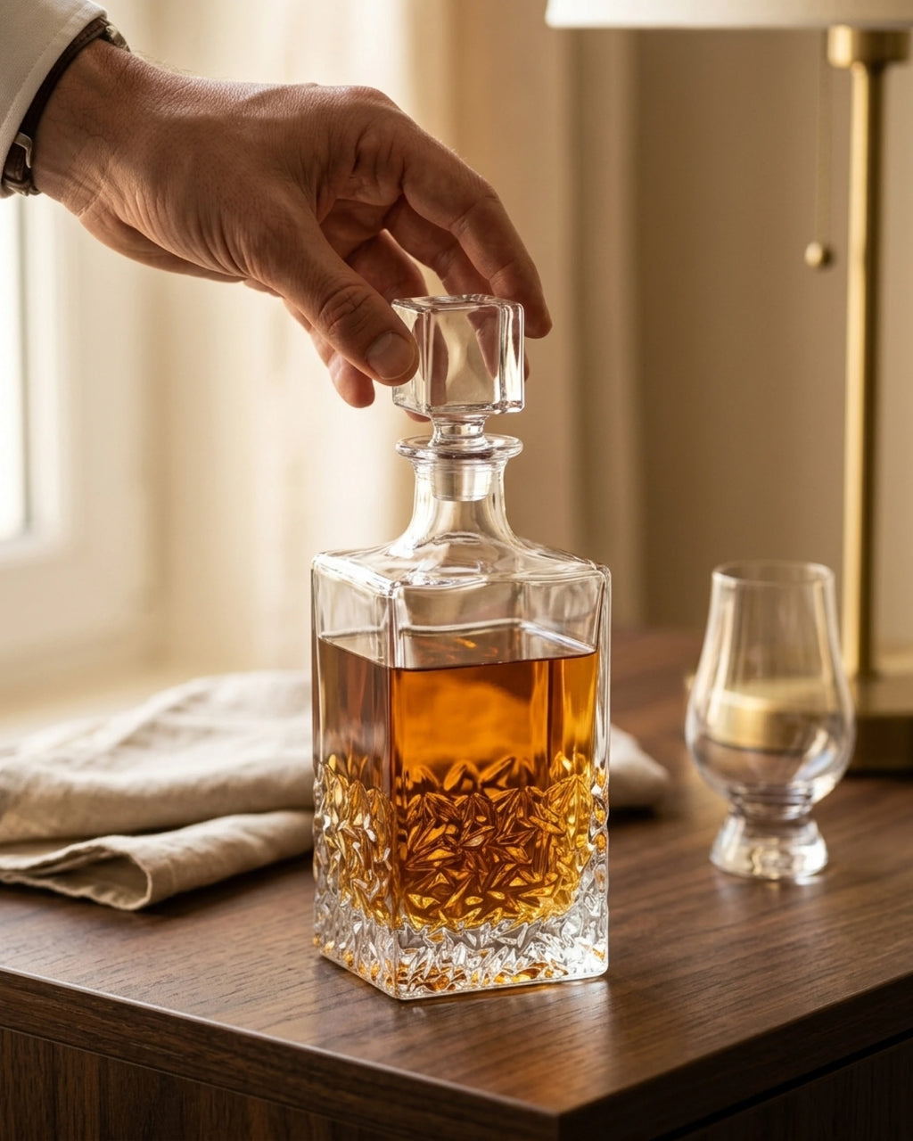 Le Cristoir carafe whisky main melvyn