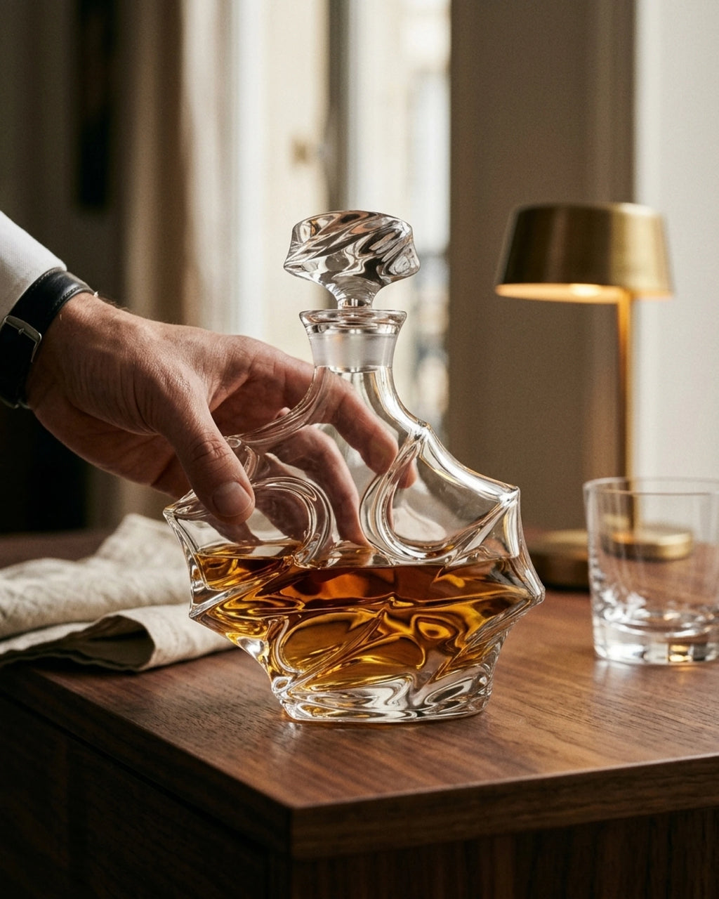 Carafe à Whisky Valdor Le Cristoir sur buffet