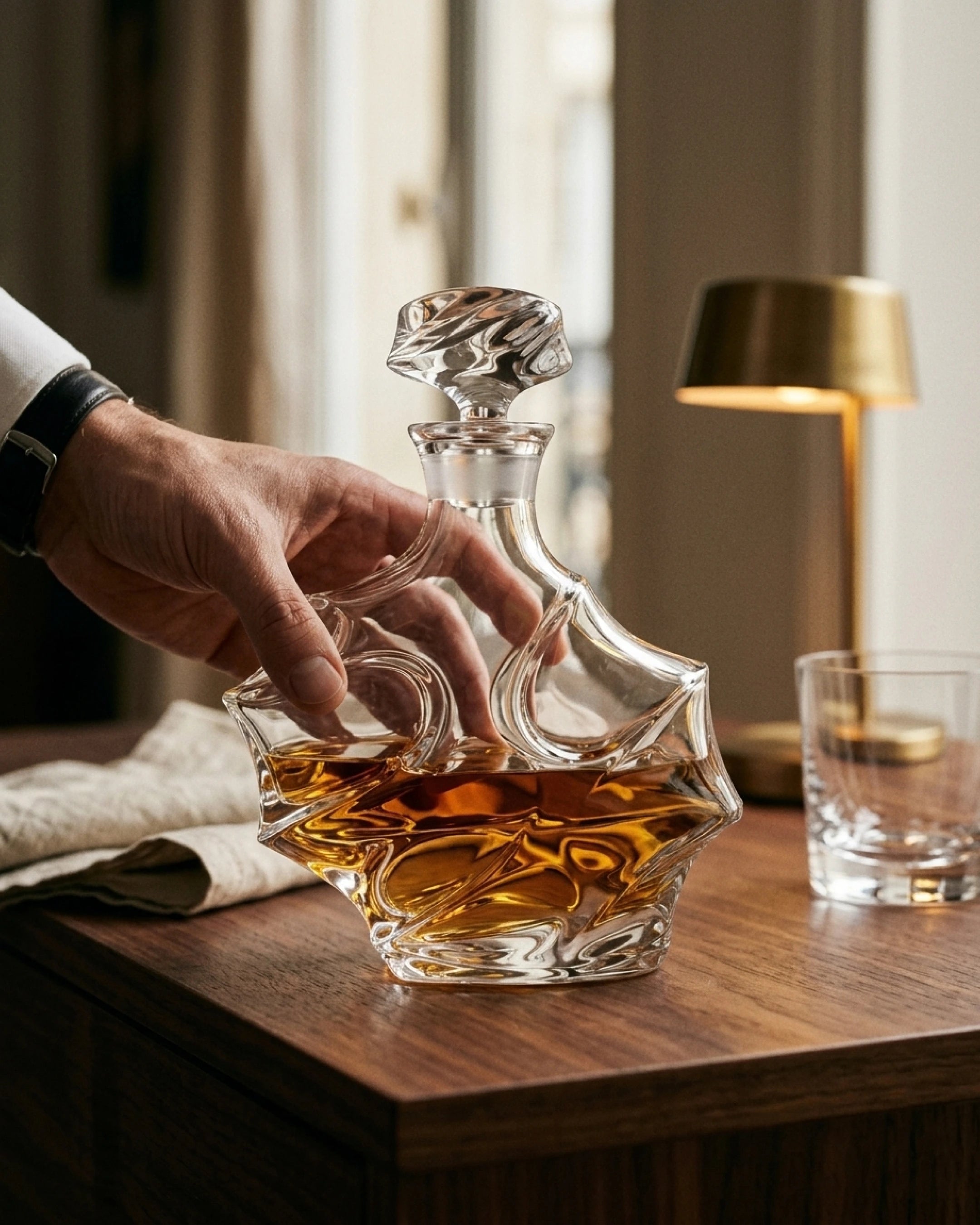 Carafe à Whisky Valdor Le Cristoir sur buffet